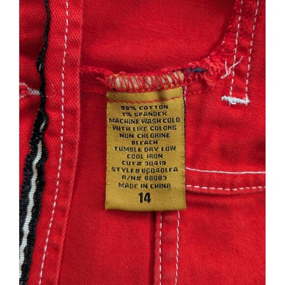 Vintage Beau Dawson Y2K Red Denim Jacket Size 8-10 - Picture 9 of 9